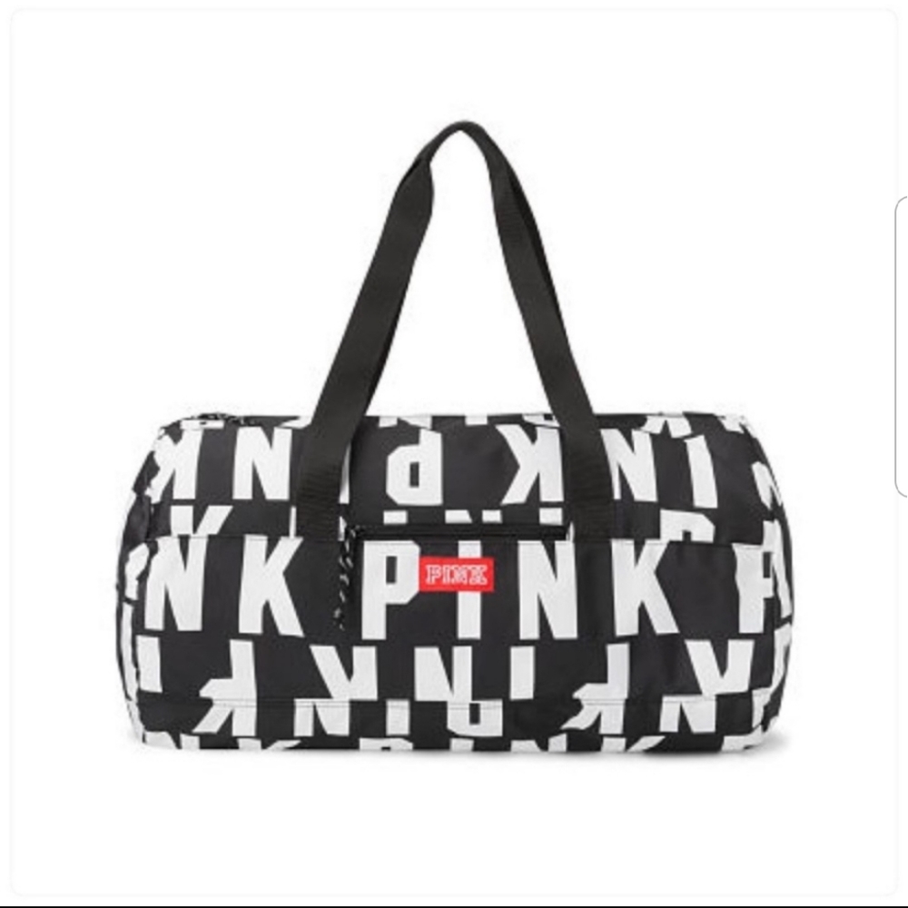 Pink logo black and White tote/gymbag